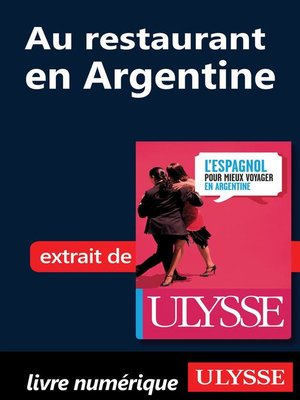 cover image of Au restaurant en Argentine (Guide de conversation)
